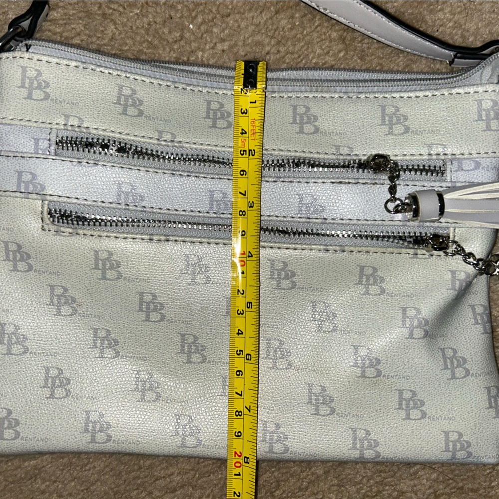 Brentano Vegan Multi Zip Silver Crossbody Bag